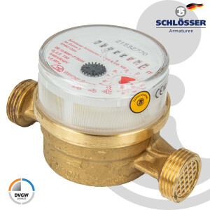 JS Einstrahlzähler ETW (Warmwasser) bis 90 Grad - Länge 110 mm, 3/4 Zoll AG - Q3=2,5 / R40
