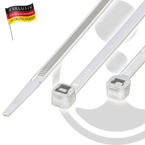 tecuro  Kabelbinder mit Länge 100 - 920 mm, Polyamid, weiß/natur, UV-witterungsbeständig, halogenfrei