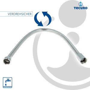tecuro Verbindungsschlauch - Brauseschlauch 50 cm - metall verchromt