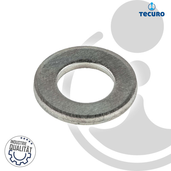 tecuro Unterlegscheiben M6 (6,4 x 12 x 1,6 mm) ISO 7089, 100 Stück, Stahl verzinkt