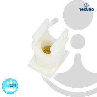 tecuro Rohrclip mit Gewindebuchse, für Rohr Ø 10 mm (10 Stück), Kunststoff weiß