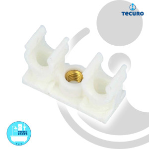 tecuro Doppel-Rohrclip mit Gewindebuchse, für Rohr Ø 10 mm, Kunststoff weiß (10 Stück)