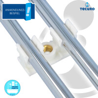 tecuro Doppel-Rohrclip mit Gewindebuchse M6, für Rohr Ø 10 mm, Kunststoff weiß (10 Stück)