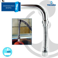 tecuro Auslaufschlauch für Armaturen 135 mm, Metall verchromt