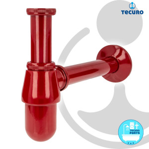 tecuro PROFI Flaschen-Geruchsverschluss Siphon extra lang rot RAL 3003