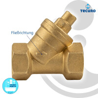 tecuro Schrägsitz Rückschlagventil Rp 3/4 Zoll (DN 20) - Muffenanschluss, Messing blank