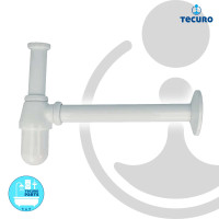 tecuro PROFI Flaschen-Geruchsverschluss Siphon extra lang weiß RAL 9010