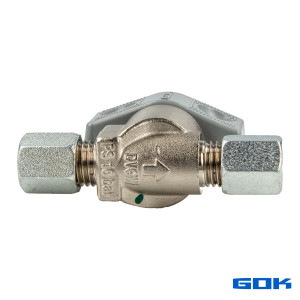 GOK Schnellschlussventil für Gas- und Ölleitung Ø 6-10 mm, mit Schneidringverschraubung