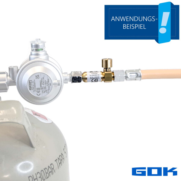 GOK Mitteldruckregler Mit Kombianschluss & Schlauchbruchsicherung – Für Gasflaschen Bis 33 Kg