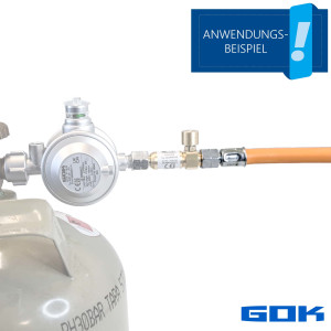 GOK Gummi - Schlauchleitung Gas G1/4 LH-ÜM x RVS...
