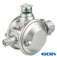 GOK Niederdruckregler Typ EN61-DS mit Überdrucksicherung KLF x G1/4LH-KN, 50mbar