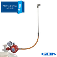 GOK Herdanschluss-Set BASIC mit Niederdruckregler Typ EN61-DS, 50mbar, Schlauch 400 mm