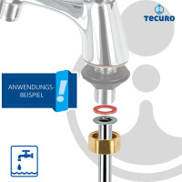 tecuro Kupferrohr, weich, Ø 10 mm, mit 1/2 Zoll Bördelrand und Anschlussmutter