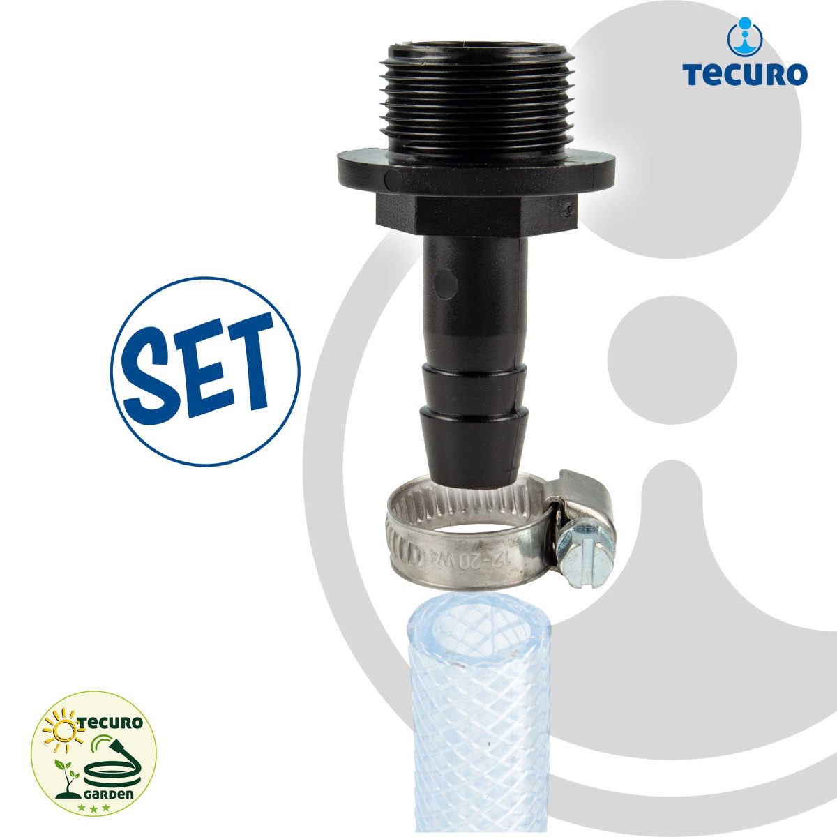 Elysee Raccordo A Giunto In Polipropilene 25 Mm X 3/4 AG - Angolo Per Tubo PE, Certificato Acqua Potabile DVGW