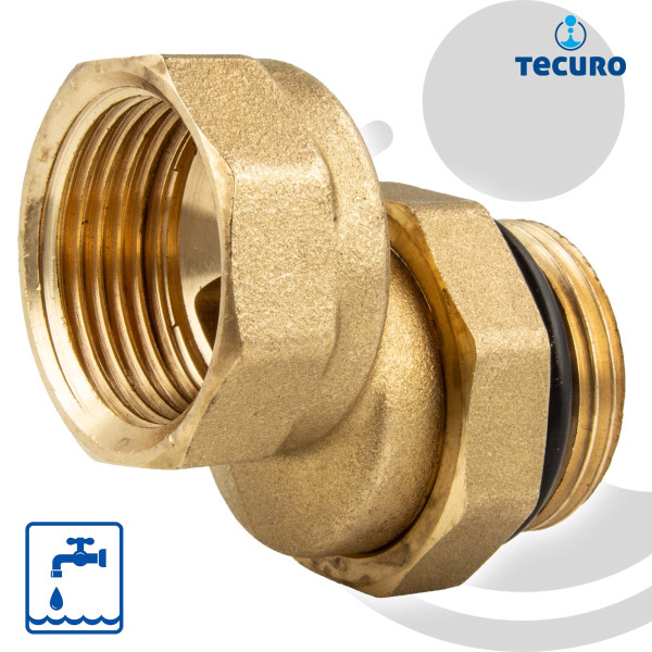 tecuro Versatznippel 15-25 mm, IG x AG 1 Zoll, Messing blank  