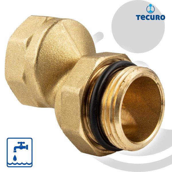 tecuro Versatznippel 15-25 mm, IG x AG 1 Zoll, Messing blank 