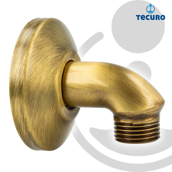 tecuro Wandanschlussbogen 90°, Messing bronziert gebürstet , runde Ausführung