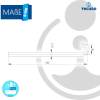 tecuro Abgangsrohr - Bodenrohr, Länge 680 mm x 180° Bogen