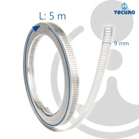 tecuro Schlauchschellen Endlosband Set: 5 Meter, Bandbreite 9 mm, inkl. 5 Schlösser