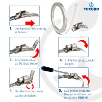 tecuro Schlauchschellen Endlosband Set: 5 Meter, Bandbreite 9 mm, inkl. 5 Schlösser