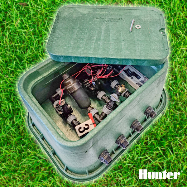 HUNTER Verteilerkasten Ventilkasten mit 3 Ventilen 24 V, 1 Zoll (DN 25), vormontiert