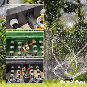 Rain Bird Verteilerkasten Ventilkasten mit 4 Ventilen 24 V, 1 Zoll (DN 25), vormontiert