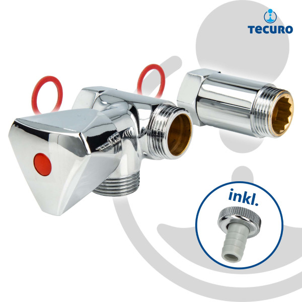 tecuro Batterie- Geräteventil Anschlussventil für Wandarmaturen Abgang Warmwasser