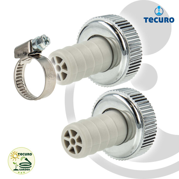 tecuro KS-Schlauchverschraubung mit 3/4 Zoll Überwurfmutter und Schlauchtülle Ø 14,5 mm