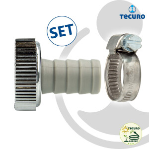 tecuro KS-Schlauchverschraubung mit 3/4 Zoll Überwurfmutter und Schlauchtülle Ø 14,5 mm