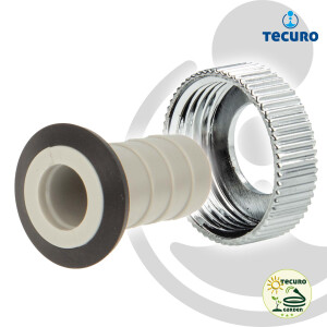 tecuro KS-Schlauchverschraubung mit 3/4 Zoll ÜWM und Tülle Ø 14,5 mm inkl. Schlauchschelle W4 12-20 mm
