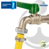 tecuro KS-Schlauchverschraubung mit 3/4 Zoll ÜWM und Tülle Ø 14,5 mm inkl. Schlauchschelle W4 12-20 mm