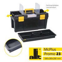 Allit Werkzeugkoffer McPlus Promo 23, schwarz/gelb, 33 Liter Inhalt, mit Tragekasten