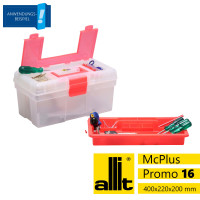 Allit Aufbewahrungskoffer McPlus Clear 16 transparent/rot, 12 Liter Inhalt, mit Tragschale