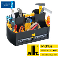Allit Werkzeug-Tragekasten  McPlus Workman 19/62, schwarz/gelb, mit Sortimentsfächer