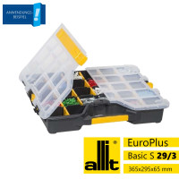Allit Sortimentskasten EuroPlus Basic S37 6-20 Fächer,20 flexible Trennstege, 365 x 295 x 62 mm, schwarz/gelb