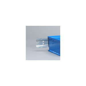 Allit Sichtlagerkasten-Set ProfiPlus 2/7, Metallschiene mit 6 Kagerkästen Größe 2, blau