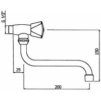 Wandschwenkventil classic line - mit S-Rohrauslauf 200 mm kalt/warm