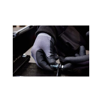 PRO FIT Nitril-Feinstrickhandschuh – Größe 8 - 1 Paar, Arbeitshandschuhe atmungsaktiv, Schutzhandschuhe Grau/Schwarz