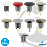 tecuro Universal Exzenterstopfen Ø 64 mm Ablaufstopfen Einsatz für Ablaufgarnitur