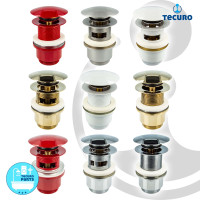 tecuro Pop Up Ablaufgarnitur, 1 1/4 Zoll - für Waschbecken mit / ohne Überlauf