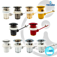 tecuro Exzenter Ab- und Überlaufgarnitur, 1 1/4 Zoll x Ø 63 mm, Messing - für Waschtische mit Überlauf