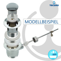 tecuro Exzenter Ab- und Überlaufgarnitur, 1 1/4 Zoll x Ø 63 mm, Messing - für Waschtische mit Überlauf
