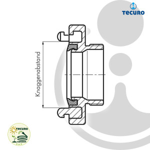 tecuro IBC Adapter Anschlusskappe S60 auf Storz D Kupplung - KA 31 mm