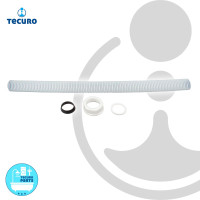tecuro Überlauf-Verbindungsrohr Ø 25 x 310 mm mit 1 Zoll Überwurfmutter