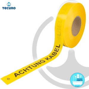 tecuro Trassenwarnband ACHTUNG KABEL, gelb, 250 m x 40 mm, PE-Folie 0,1 mm, schwarz bedruckt