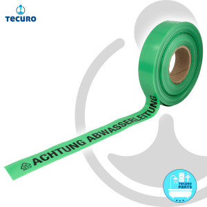 tecuro Trassenwarnband ACHTUNG ABWASSERLEITUNG, grün, 250 m x 40 mm, PE-Folie 0,1 mm, schwarz bedruckt