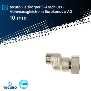 tecuro Heizkörper S-Anschluss - 10 mm...