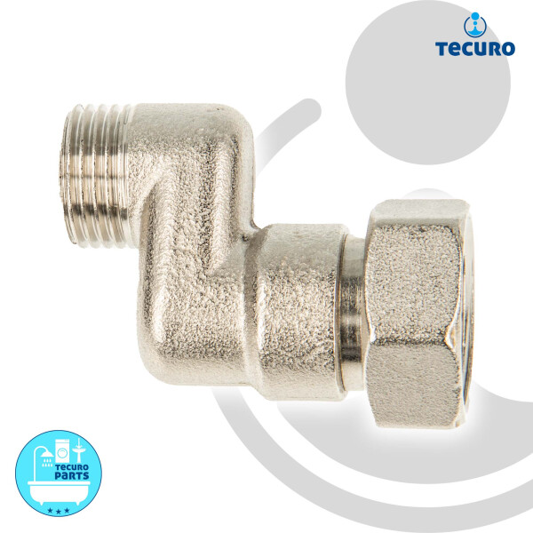 tecuro Heizkörper S-Anschluss - 20 mm Höhenausgleich 1/2 AG x 3/4 ÜWM, Messing vernickelt