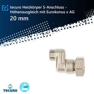 tecuro Heizkörper S-Anschluss - 20 mm...