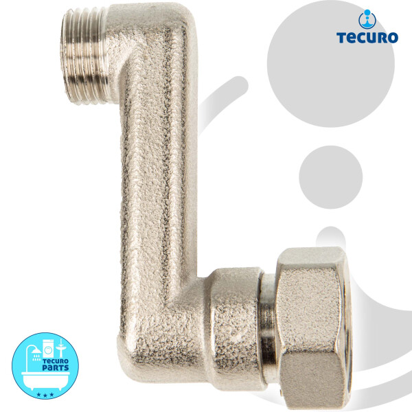 tecuro Heizkörper S-Anschluss - 60 mm Höhenausgleich 1/2 AG x 3/4 ÜWM, Messing vernickelt